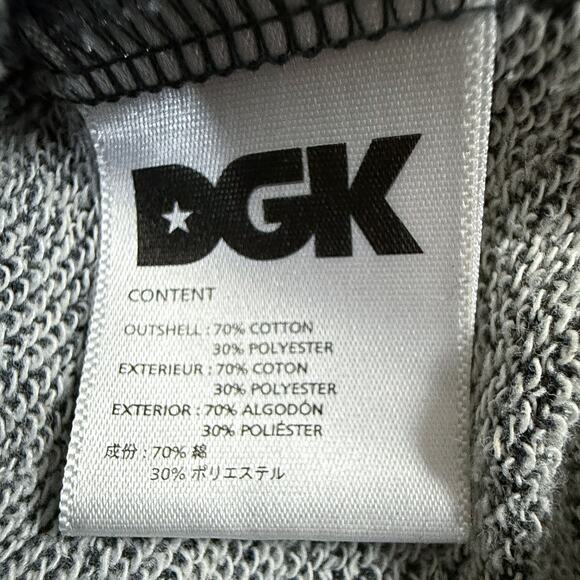 DGK Varsity Jacket Gray Black Red Large Logo Patch Snap Front Streetwear - Picture 4 of 9
